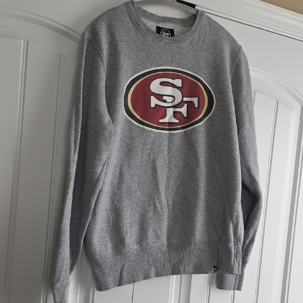 47 Brand Gray and Red SF Logo Crewneck Sweater Size S